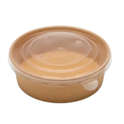 PP Lid For 1100-1300ml Kraft Paper Round Bowl 300/Case