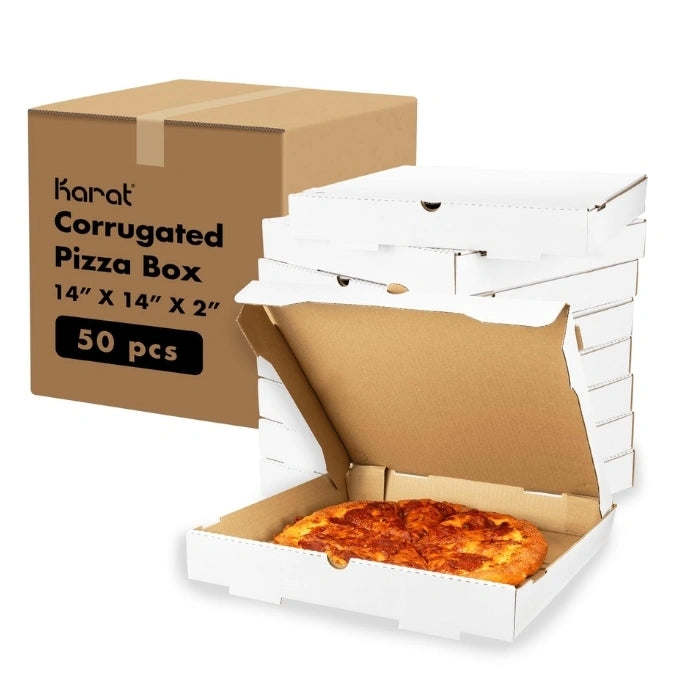 14x14 White pizza packaging box
