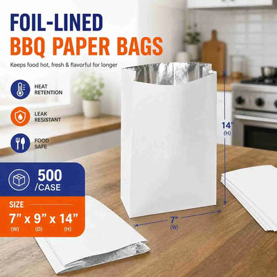 Foil-lined BBQ paper bags