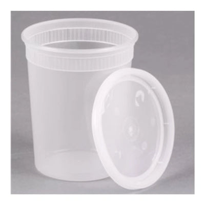 OZAT - 32 Oz. Round Plastic Deli Combo Containers, 240/Case