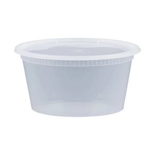 OZAT - 8 Oz. Round Plastic Deli Combo Containers, 240/Case
