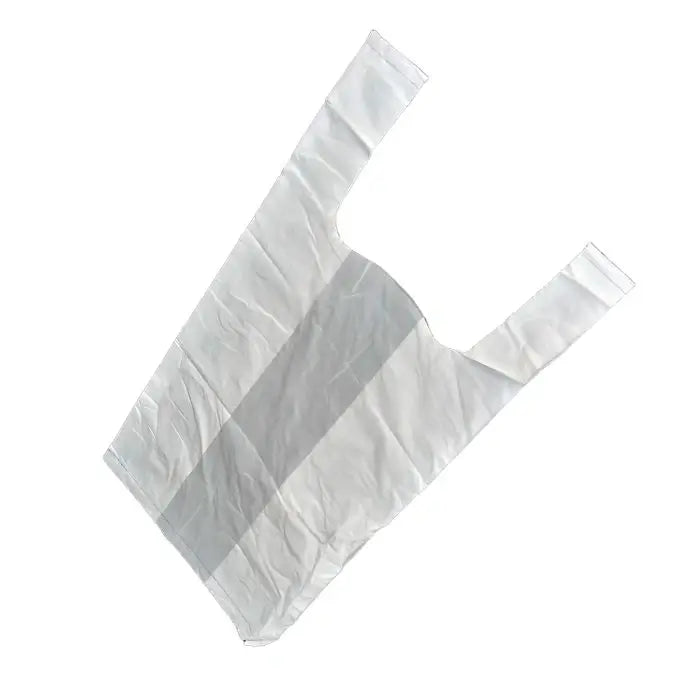 S1 - White Plastic T-Shirt Carry Bags – Compact Retail Shopping Bags for Lightweight Store Packaging | OZAT