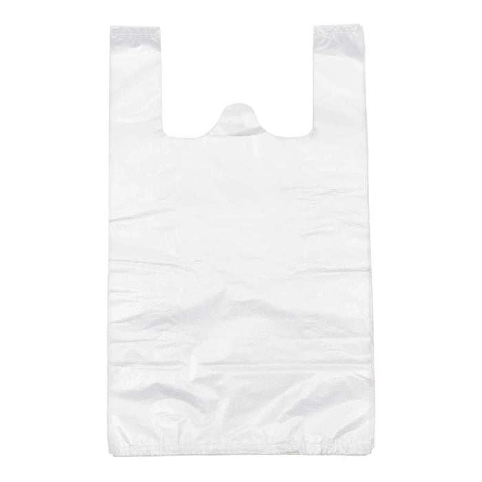 S3 - White Plastic T-Shirt Carry Bags – Durable Retail Shopping Bags for Daily Packaging & Customer Carryout