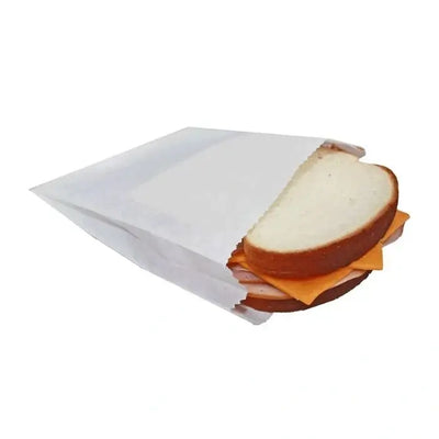 Jumbo White Sandwich Bag, Grease Proof 6X2X9, 1000/Case