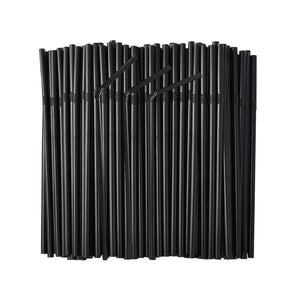 6" Plastic Straw, 6 mm Dia, Black, 200/Case