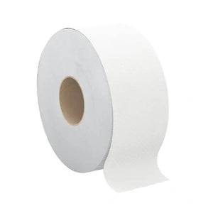 White 2 ply bathroom tissue roll
