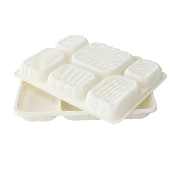 plastic 6 compartment tray for packing and carrying meals