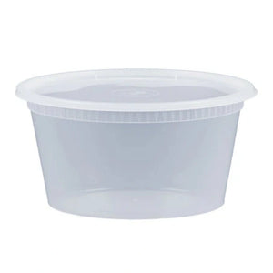 OZAT - 8 Oz. Round Plastic Deli Combo Containers With VENT Hole, 240/Case