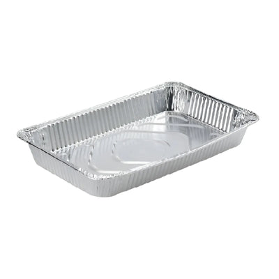 Full Size Deep Aluminum Foil Pans, Rectangular Disposable Catering & Serving Trays, 50/Case | OZAT